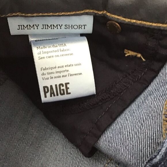 PAIGE Jimmy Jimmy shorts jeans medium rise stretchy blue denim size 25 - Picture 5 of 11